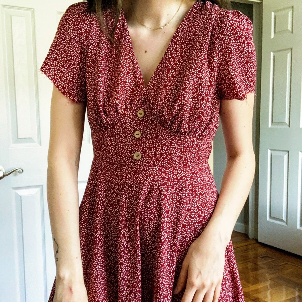 Vintage Red Floral Maxi (Reformation Dupe)